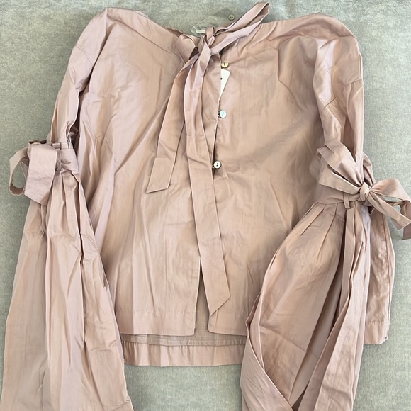 NWT! Free People So Obviously Yours Blouse with bell sleeves in Pink size Small - Picture 8 of 9